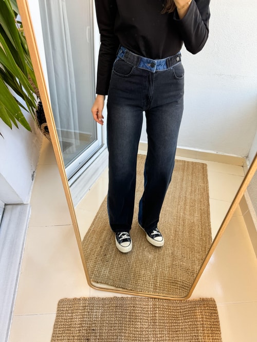 Kontrast Çift Renkli Jean