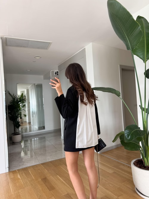 Kontrast Renkli Tasarım Gömlek