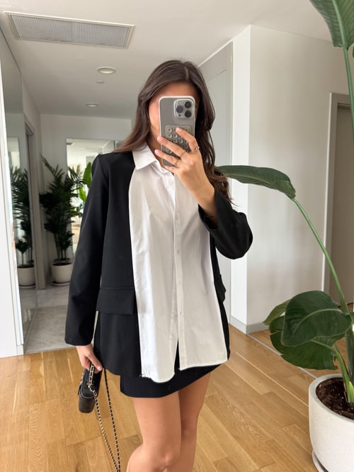 Kontrast Renkli Tasarım Gömlek