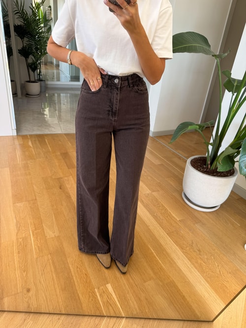 Koyu Kahve Wide Leg Jean