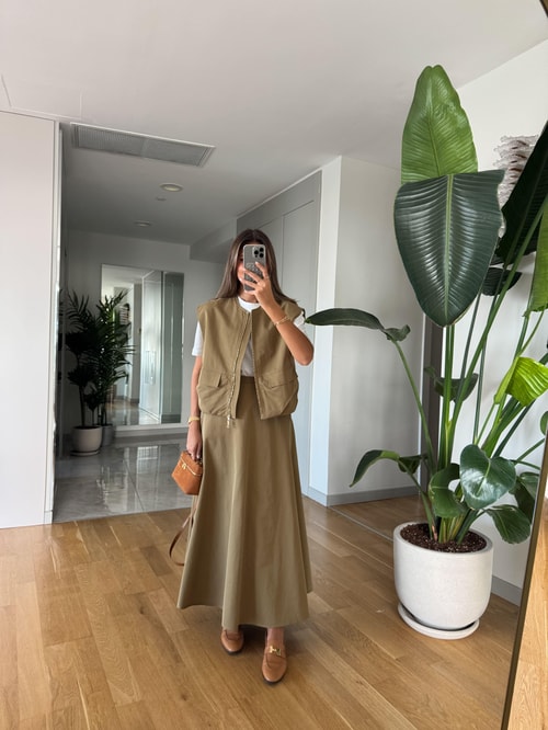 Larimar Yelek Etek Takım - Haki 