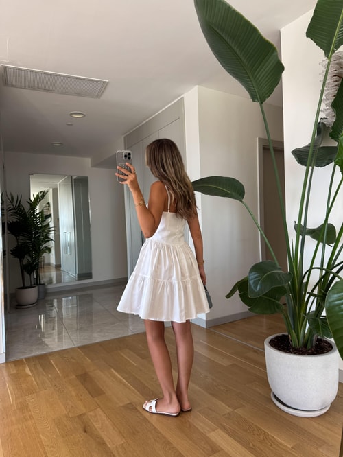 Laura Mini Elbise - Beyaz