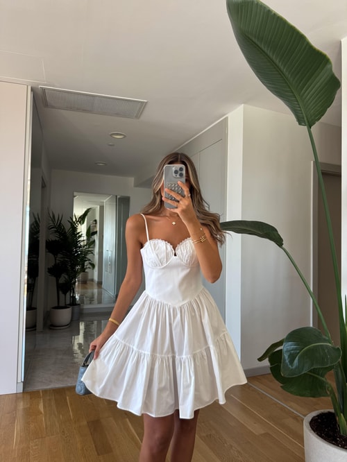 Laura Mini Elbise - Beyaz
