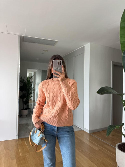 Lauren Saç Örgülü Kazak - Yavruağzı