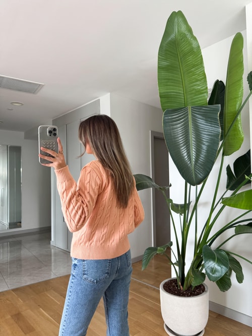 Lauren Saç Örgülü Kazak - Yavruağzı