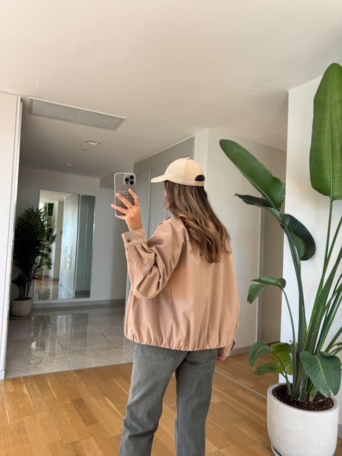 Liona Süet Bomber Ceket - Bej