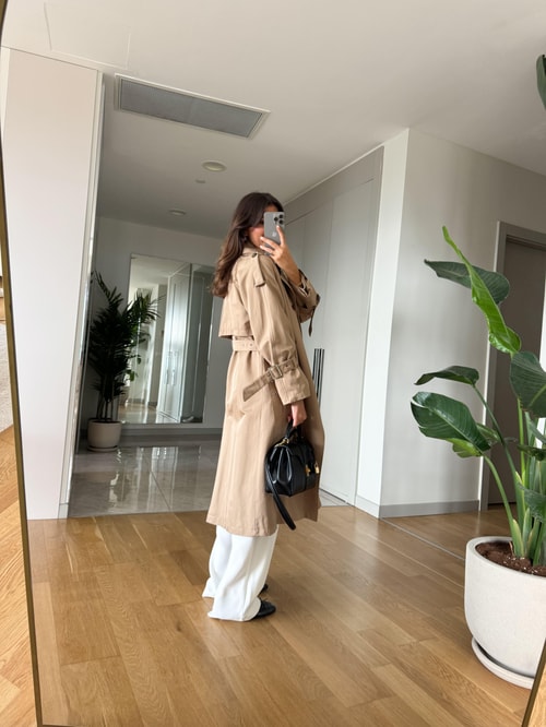 Lola Premium Kemerli Trençkot -Camel