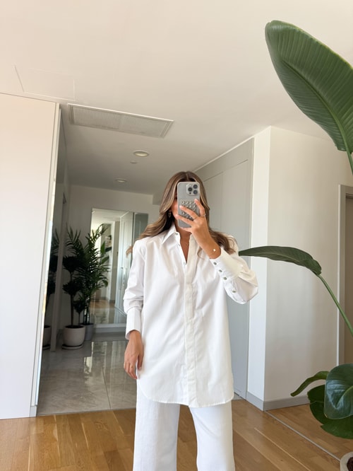 Lorry Poplin Beyaz Gömlek