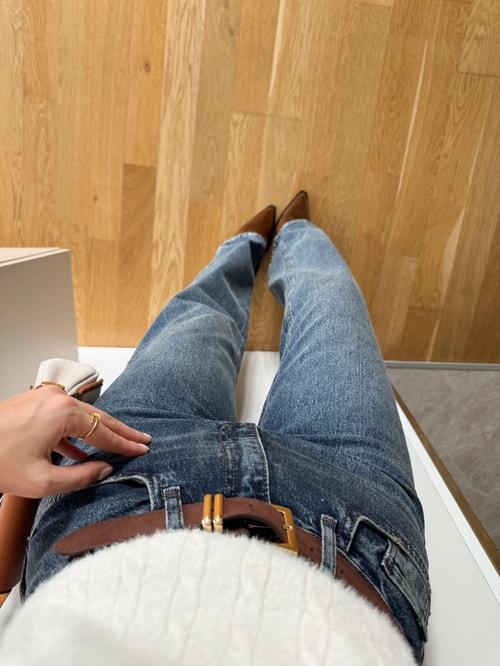 Lucas Kemerli Wide Leg Jean - Mavi 