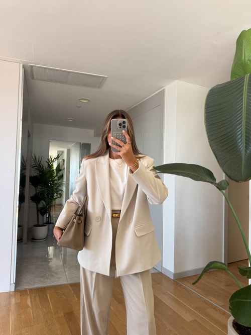 Lucca Premium Blazer Ceket - Taş