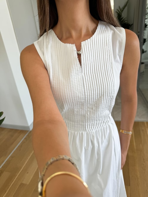 Madison Beyaz Poplin Elbise