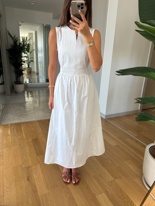 Madison Beyaz Poplin Elbise