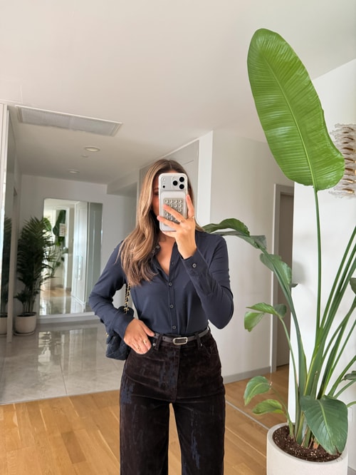 Marc Polo Yaka Basic Bluz-lacivert