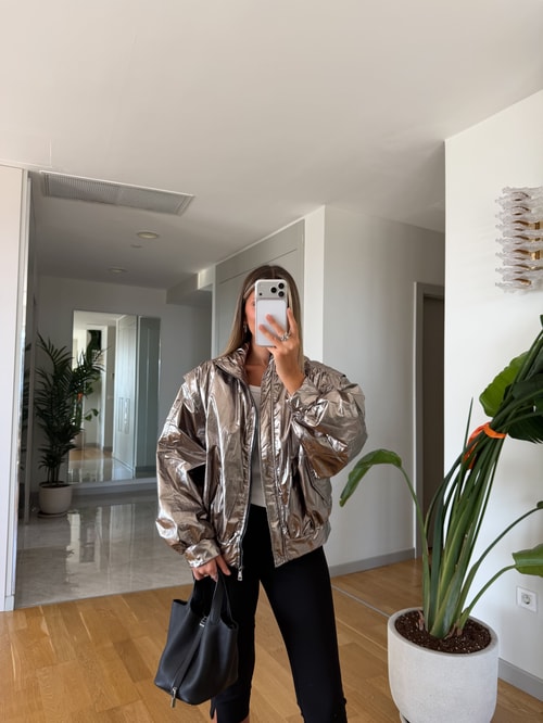 Metalik Bomber Ceket