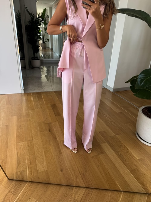 Mia Premium Yelek Pantolon Takım - Pembe
