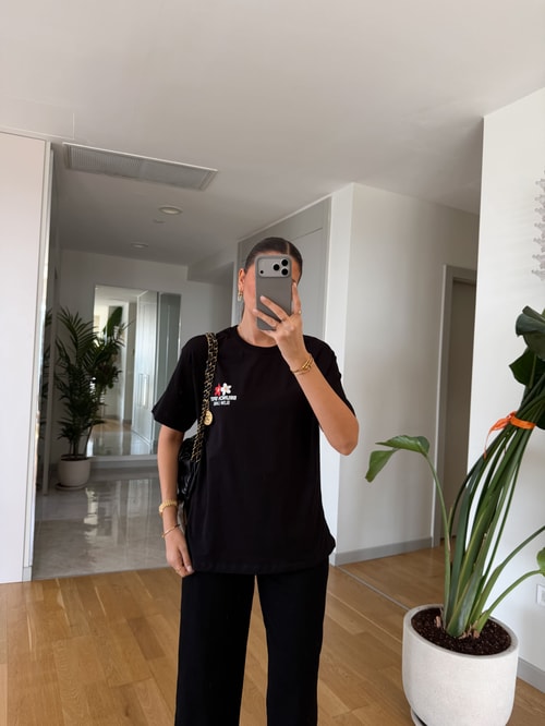 Mini Çiçek Baskılı Oversize T-shirt