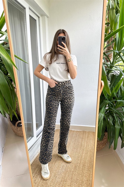 MNG Leopar Desenli Jean