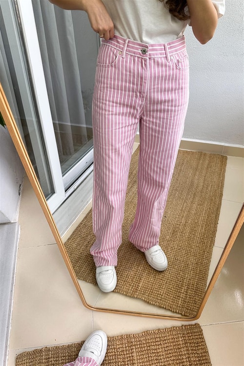 MNG Pembe Çizgilli Jean