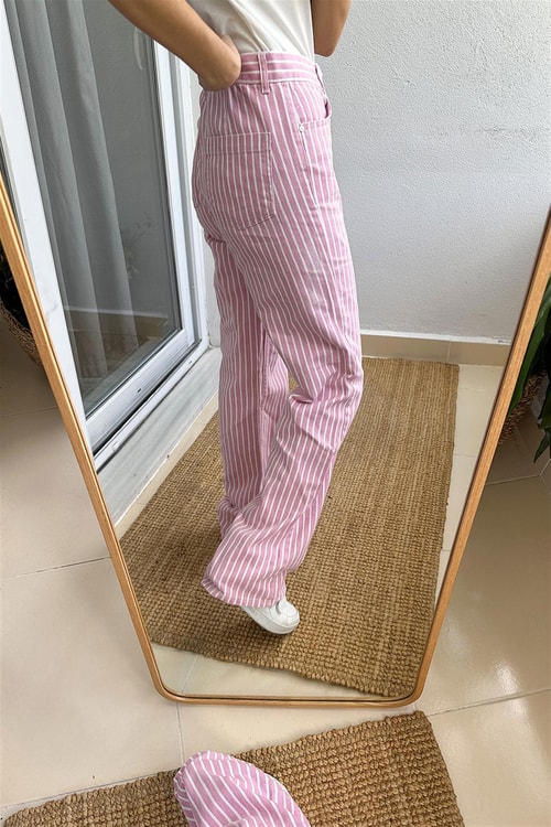 MNG Pembe Çizgilli Jean