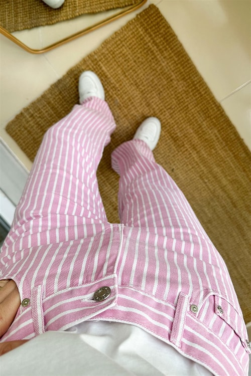 MNG Pembe Çizgilli Jean