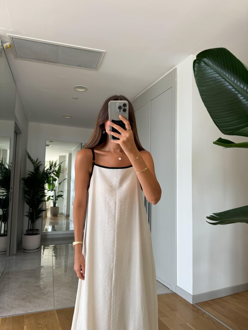 Monica Biyeli Maxi Elbise-Taş