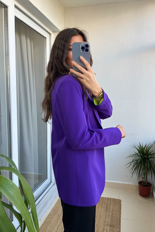 Mor Blazer Ceket