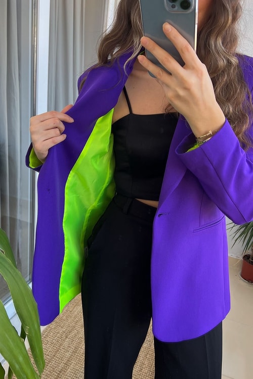 Mor Blazer Ceket