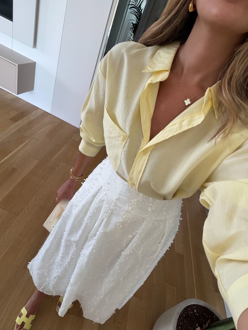 Morina Cep Detaylı Gömlek - Limon Sarısı  