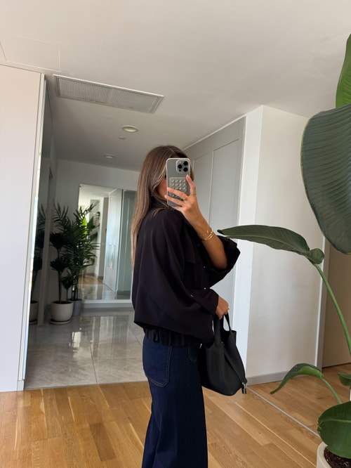 Mui Torba Cepli Bomber Ceket - Siyah