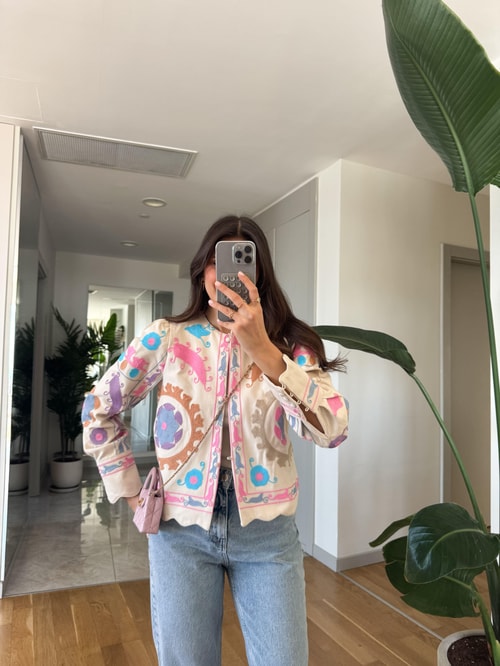 Nakışlı Gabardin Ceket