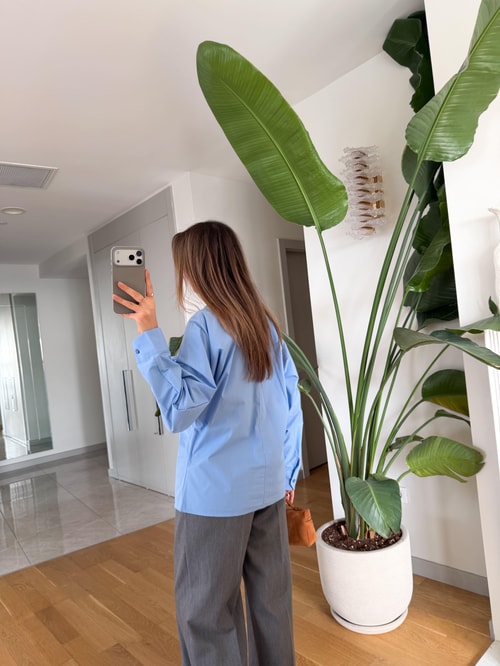 Oclus Poplin Gömlek - Mavi