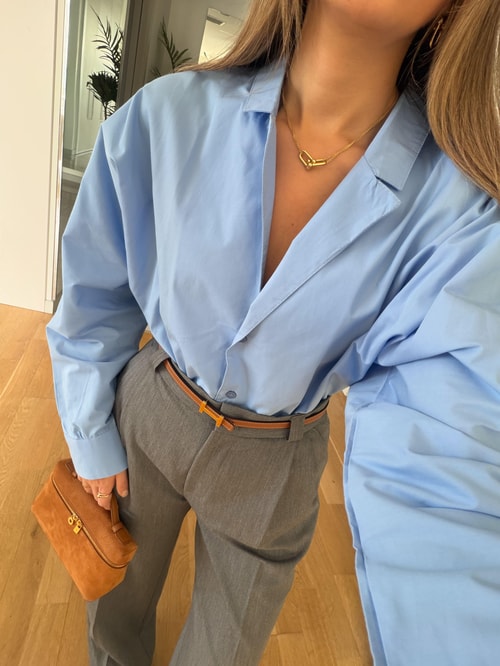 Oclus Poplin Gömlek - Mavi