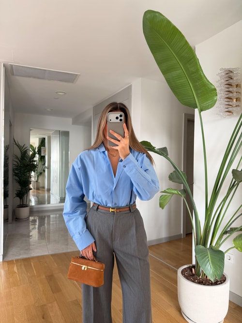 Oclus Poplin Gömlek - Mavi