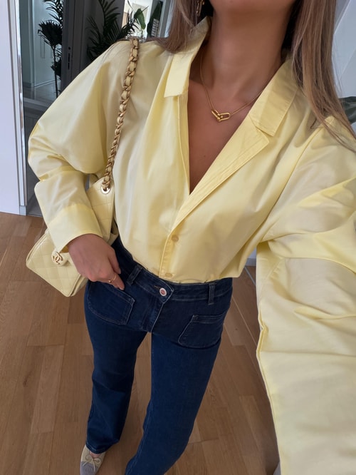 Oclus Poplin Gömlek - Sarı 