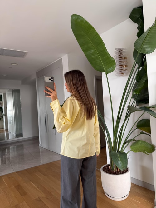 Oclus Poplin Gömlek - Sarı 