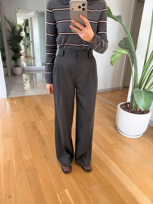 Önü Pileli Klasik Pantolon - Antrasit