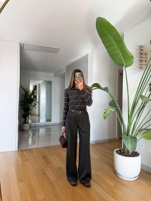 Önü Pileli Klasik Pantolon - Antrasit