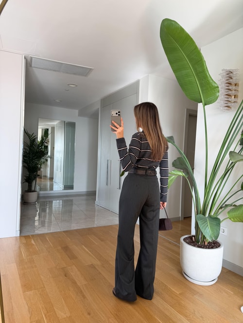 Önü Pileli Klasik Pantolon - Antrasit