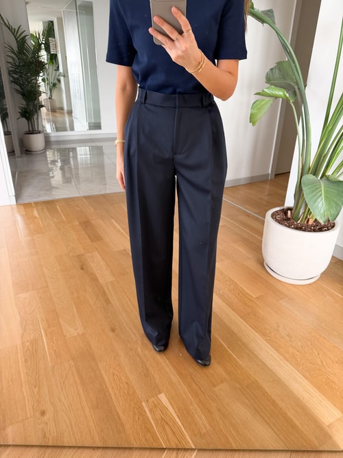 Önü Pileli Klasik Pantolon - Lacivert