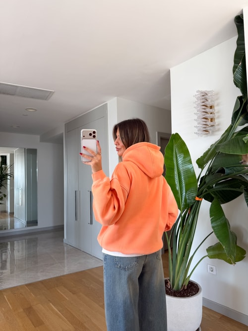 Orange Baskılı Sweatshirt 