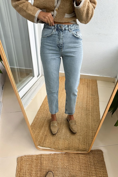 Orlondo Premium Mom Jean-Açık Mavi  