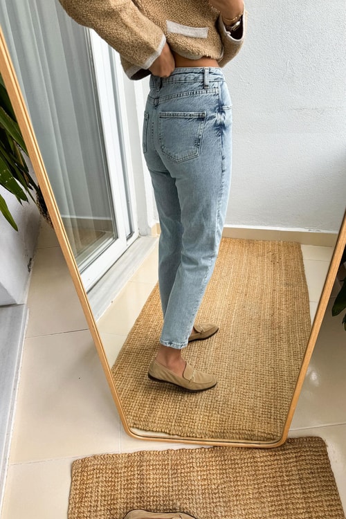 Orlondo Premium Mom Jean-Açık Mavi  