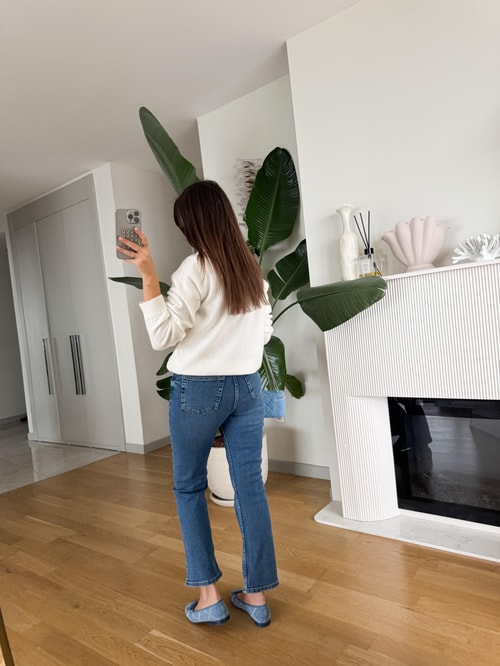 Oxxi Likralı Flare Kesim Jean- Orta Mavi