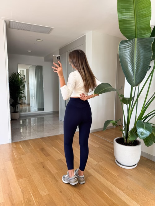 Oys Yüksek Bel Likralı Tayt - Lacivert