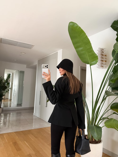 Özel Seri Premium Belden Oturtmalı Ceket - Siyah