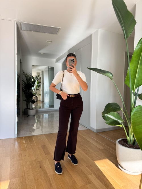 Paçası Püsküllü Flare Kesim Jean - Bordo