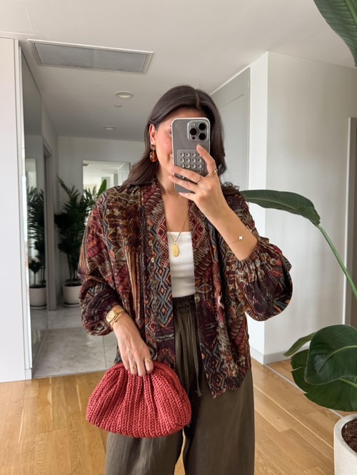 P&B Etnik Desen Kimono