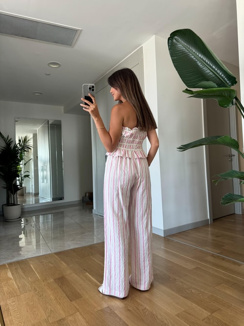 Pembe Çizgili Bustiyerli Takım
