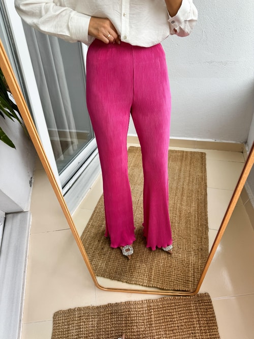 Pembe İspanyol Pilili Pantolon