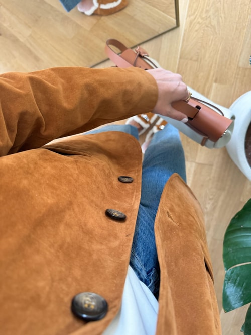 Pia Nubuk Blazer Ceket-Tarçın